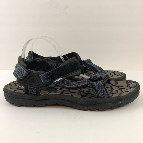 Teva Sandals Mens 13 Terrafi Original Universal Black Blue Spiral River Rubber - Picture 2 of 11